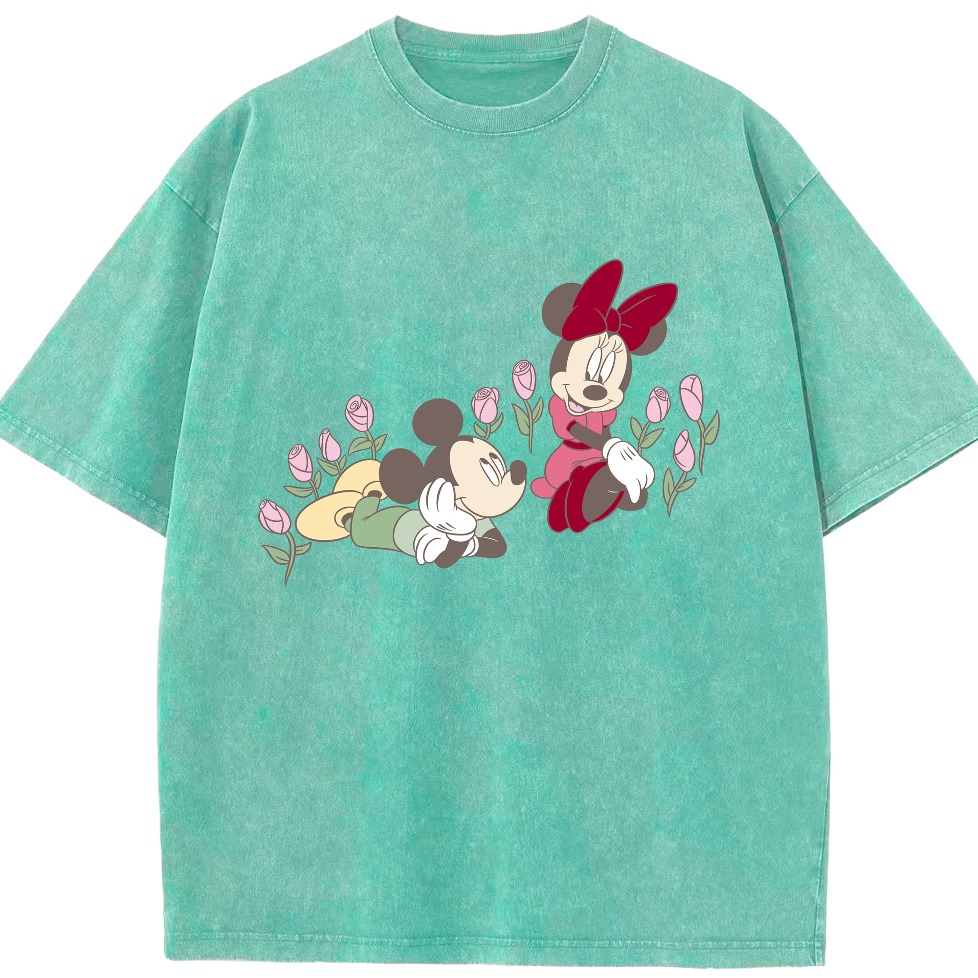 （画像用） ミッキーマウス Mickey Mouse 綿100% ヴィンテージ風 半袖Tシャツ（フロントプリント）